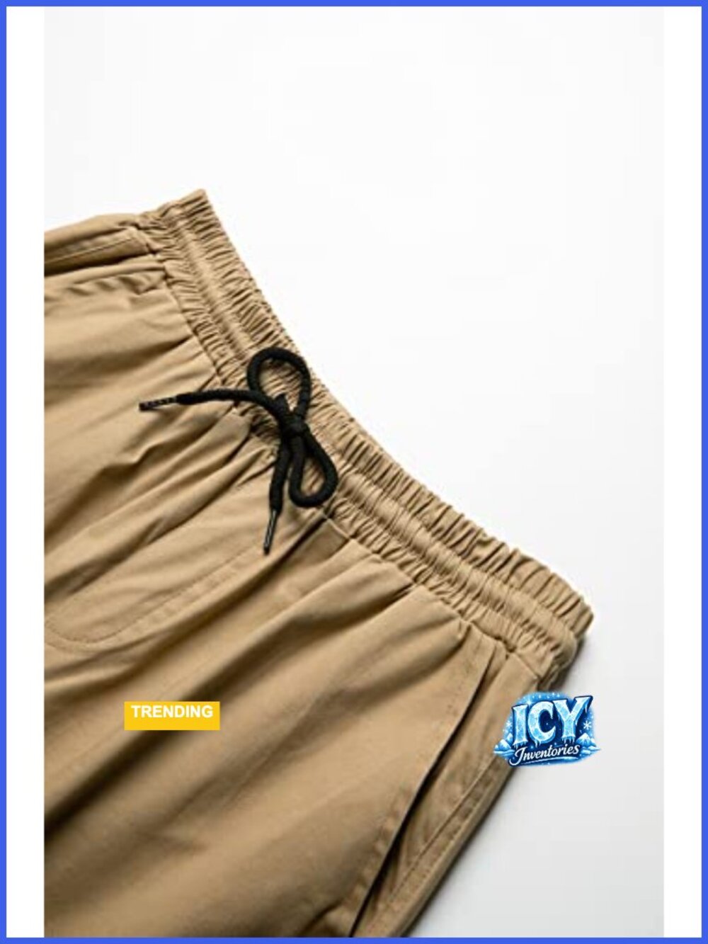 Cotton Blend Cargo Pants Joggers with Drawstring Elastic Waist 6 Pockets - Picture 5 of 6